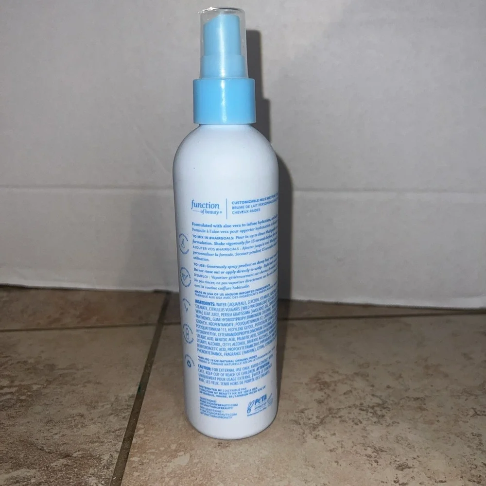 Function of Beauty Milk Mist for Straight Hair w/Aloe Vera 7 fl oz / 207ml • New